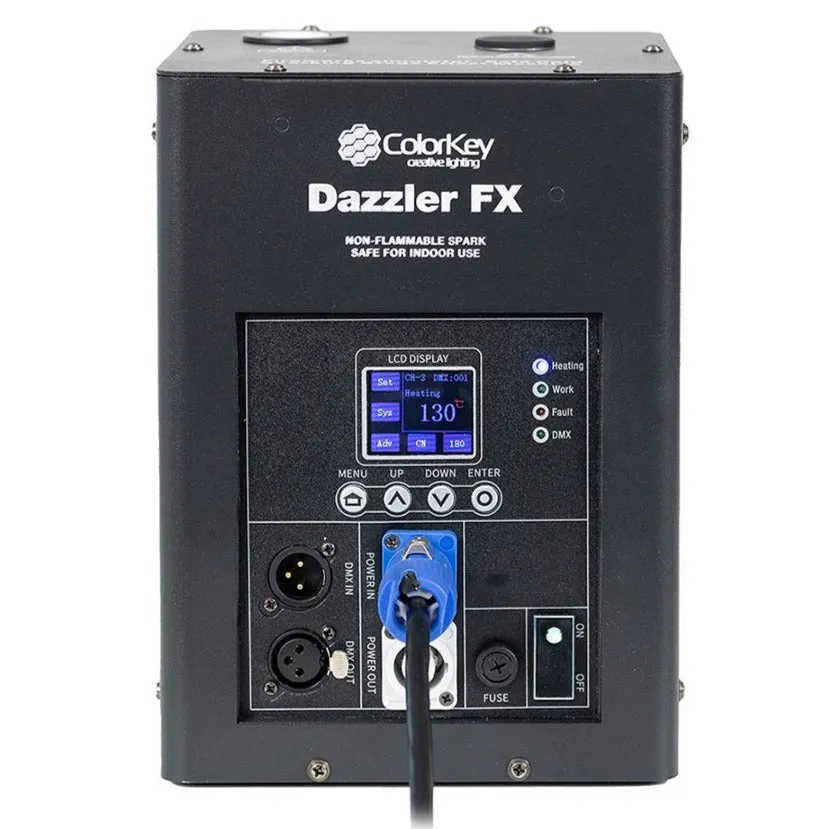 ColorKey CKU-7712 Dazzler FX MK2 600W Cold Spark Machine Bundle with Road Case 2-Pack (Black)