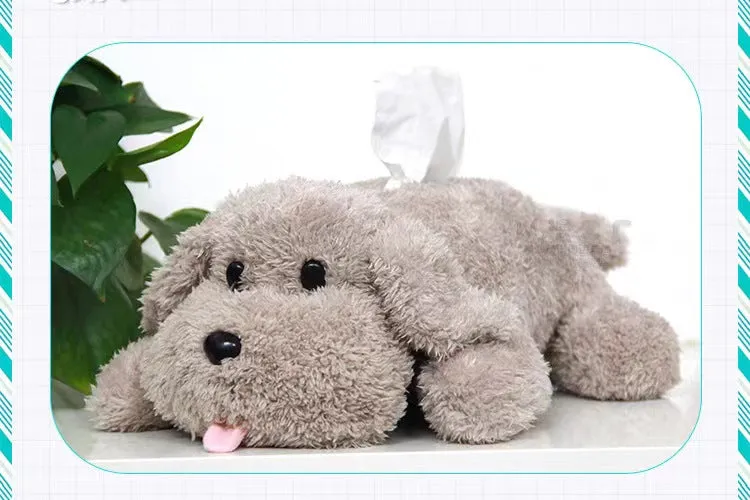 Cute Simluation Dog Tissue Box Plush Toy