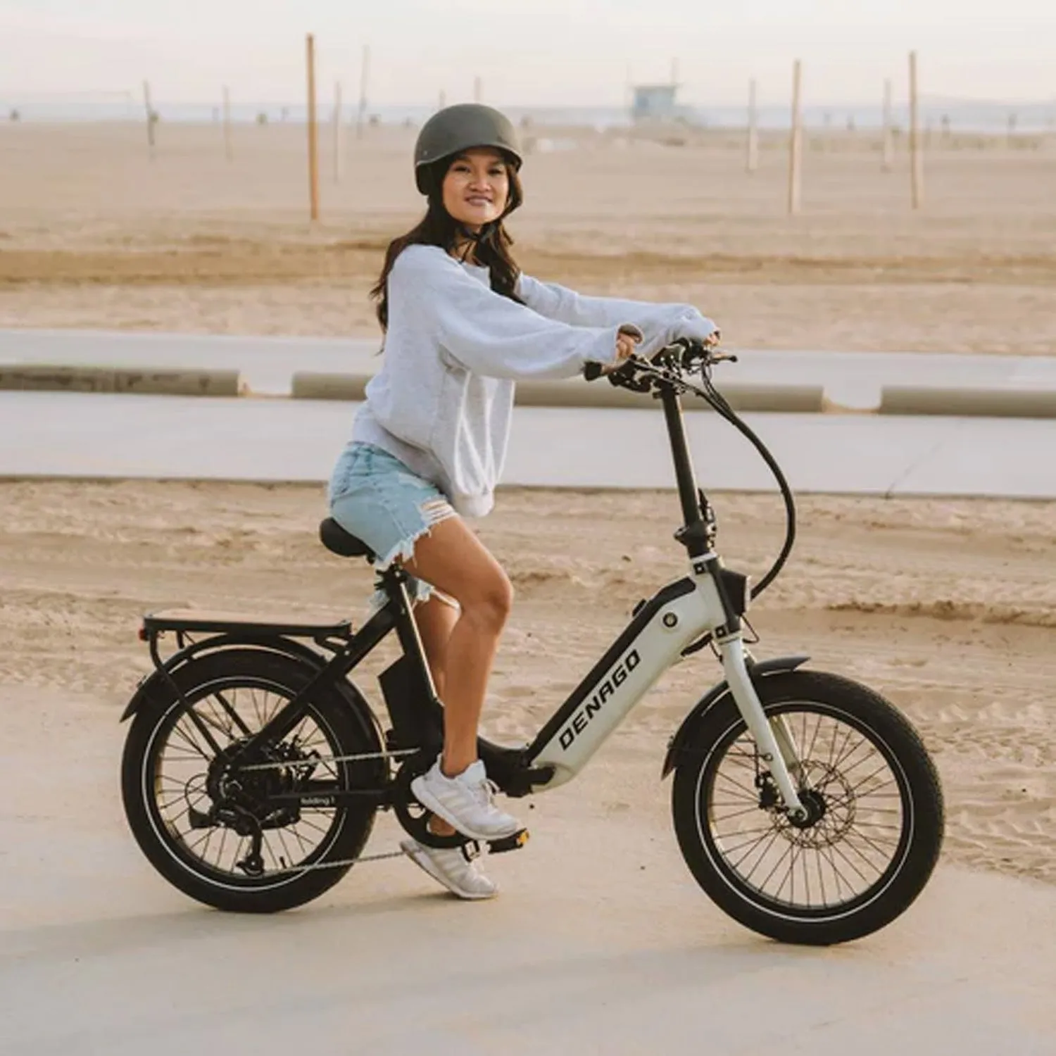 Denago Folding 1 ST E-Bike, 500 Watt, Low Step, Grey with Black, One Size