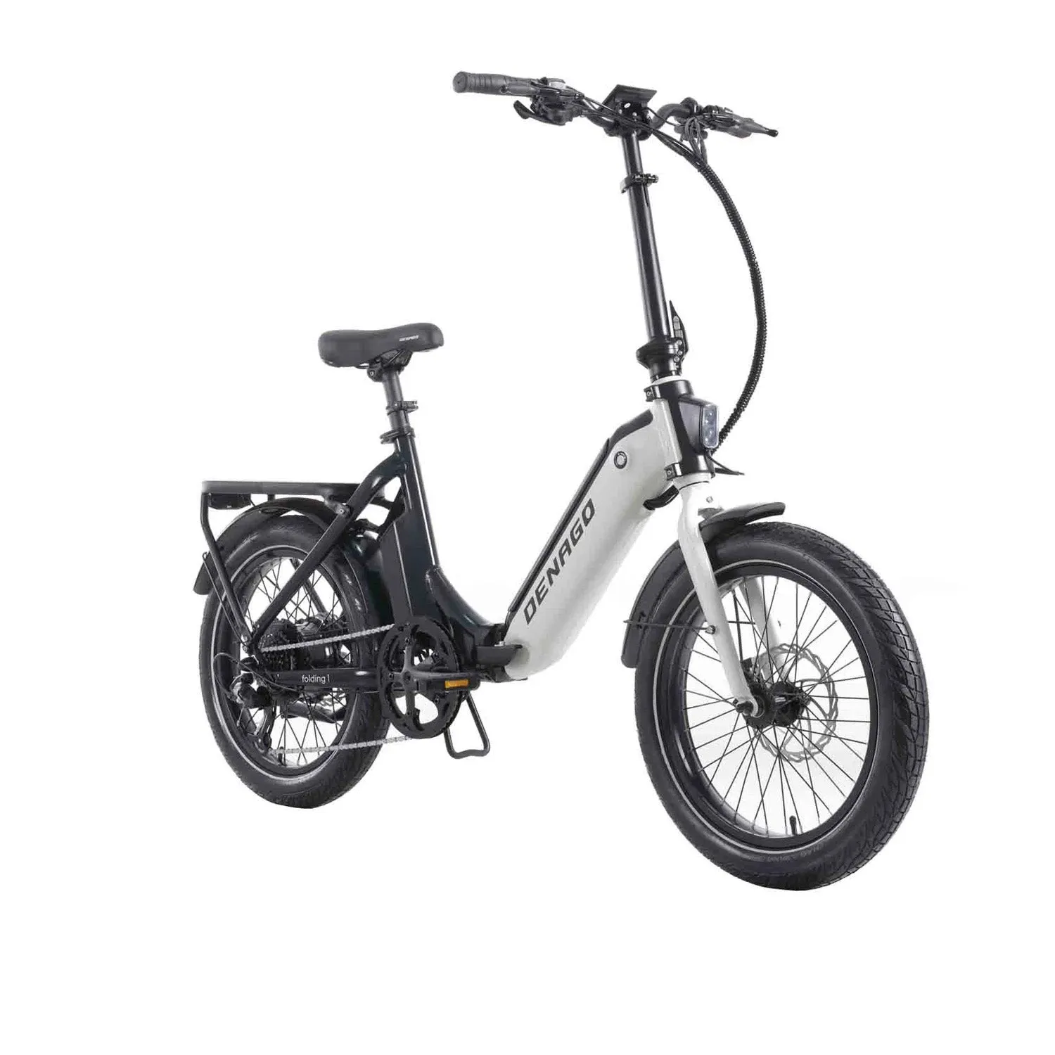 Denago Folding 1 ST E-Bike, 500 Watt, Low Step, Grey with Black, One Size