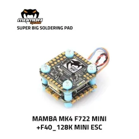 Diatone MAMBA MK4 F722 MINI   F40A 3-6S 128kHz BLHeli_32 Flight Controller Stack - 20x20mm