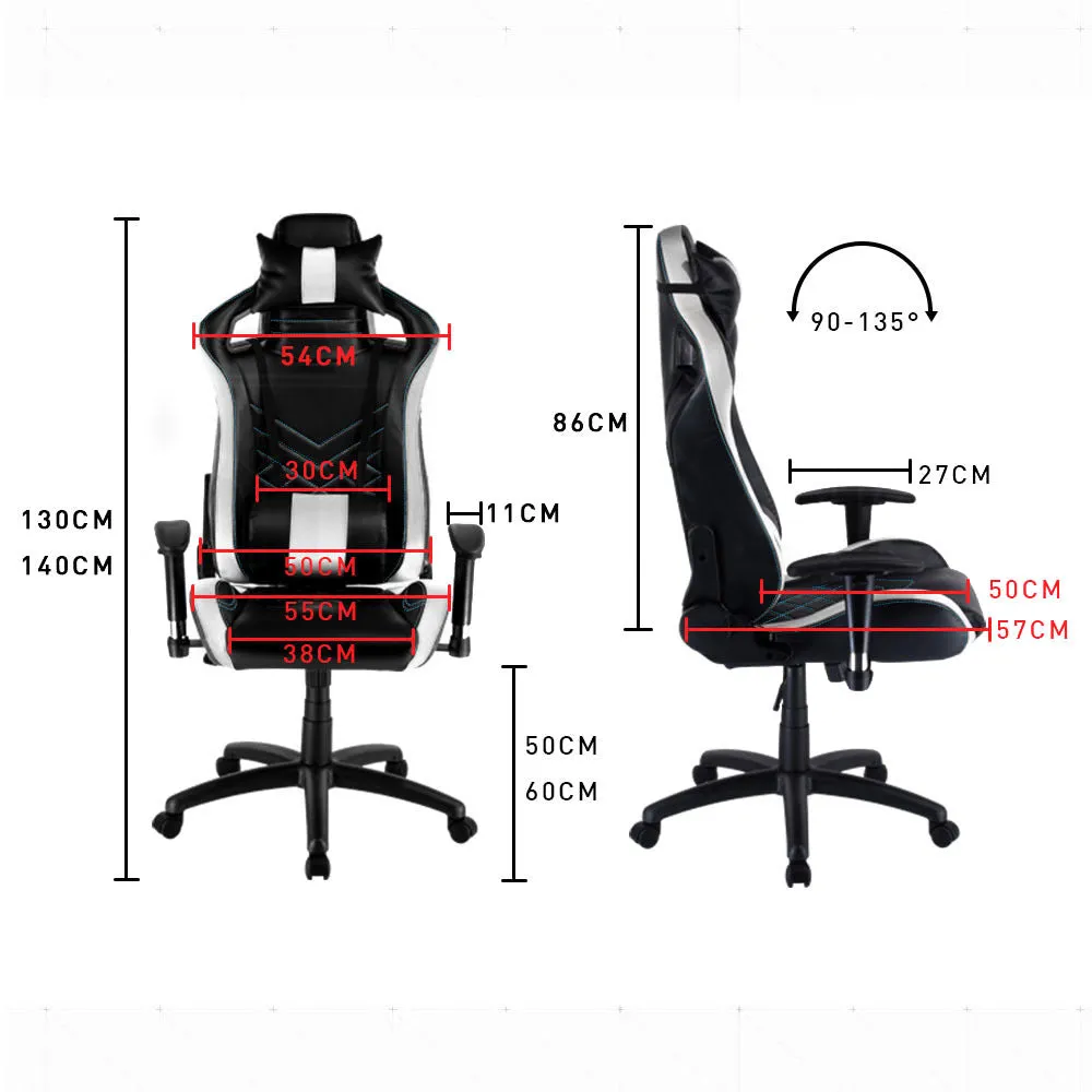 Ergonomic Gaming Chair, 135° Recline, Adjustable Armrests, PU Leather – OVERDRIVE