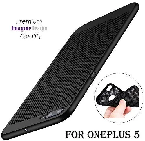 For OnePlus 5 - WOW Imagine(TM) Heat Dissipation Hollow Thin Soft TPU Back Case Cover for OnePlus 5 - Black