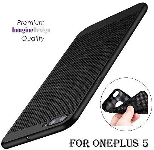 For OnePlus 5 - WOW Imagine(TM) Heat Dissipation Hollow Thin Soft TPU Back Case Cover for OnePlus 5 - Black