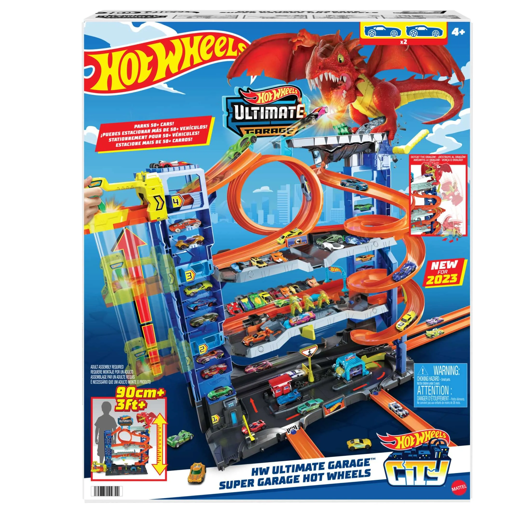 Hot Wheels City Ultimate Garage Playset with 2 Die-Cast Cars