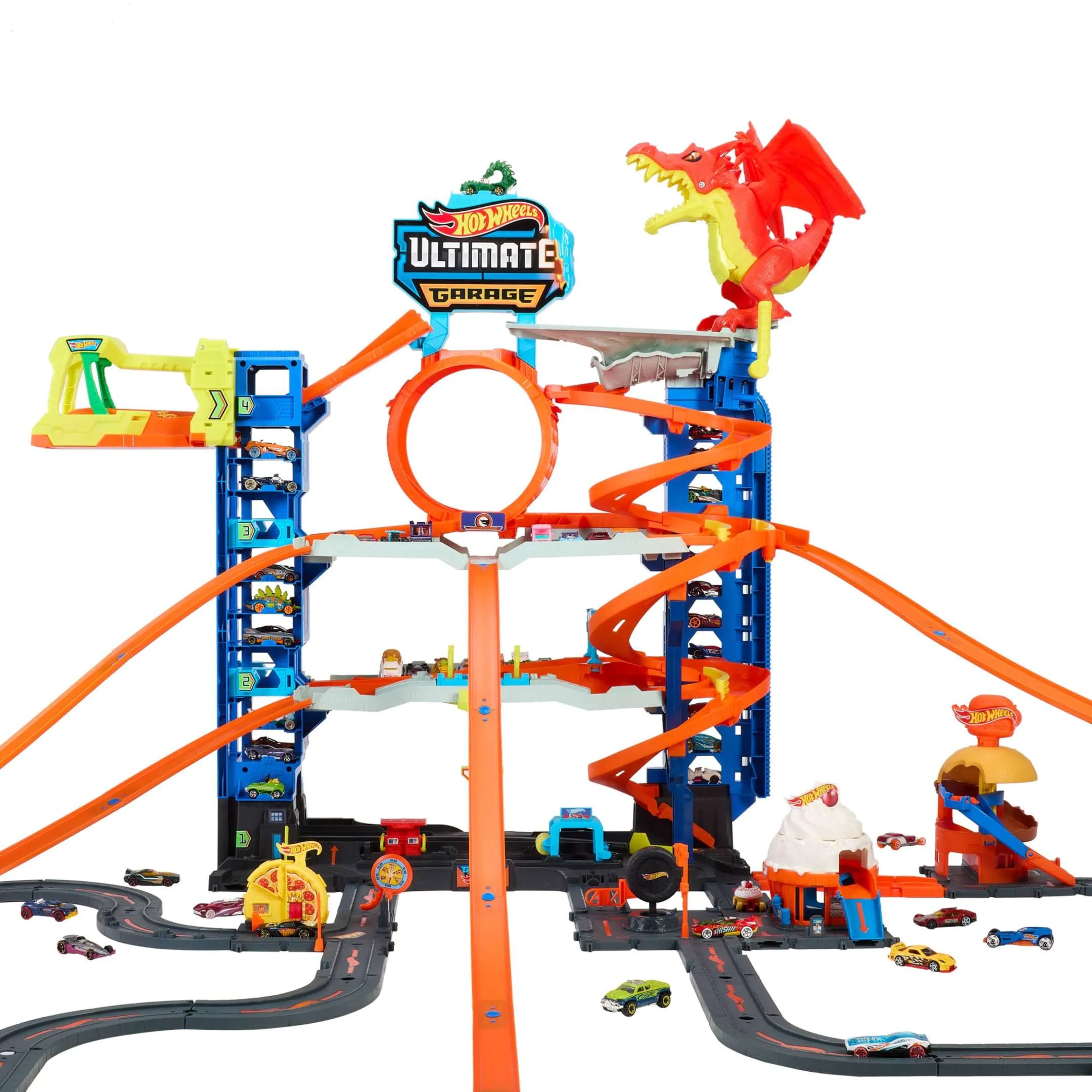 Hot Wheels City Ultimate Garage Playset with 2 Die-Cast Cars
