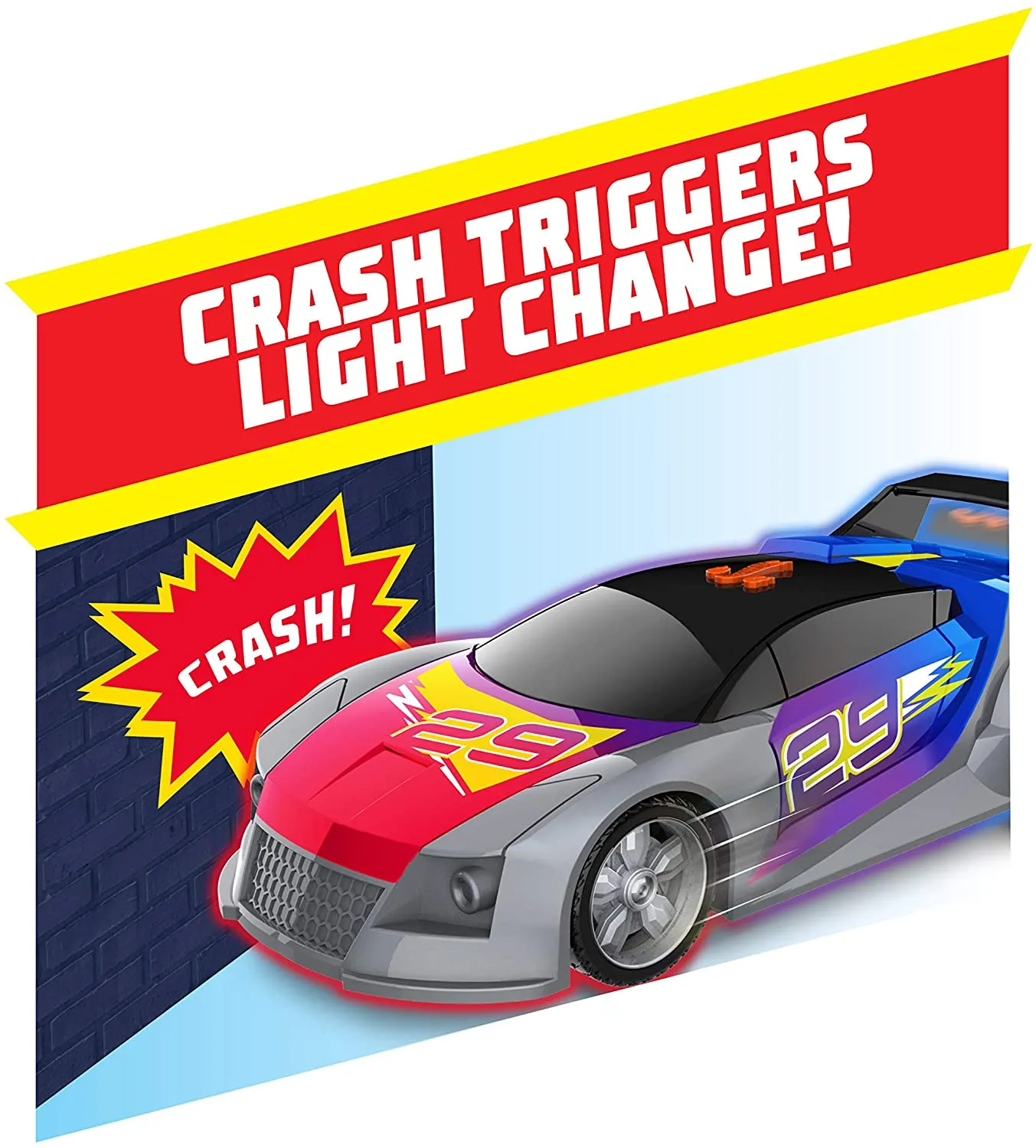 Hot Wheels Color Crashers Asst., Quick N’ Sik, Electric Driving Wheels Multi-color
