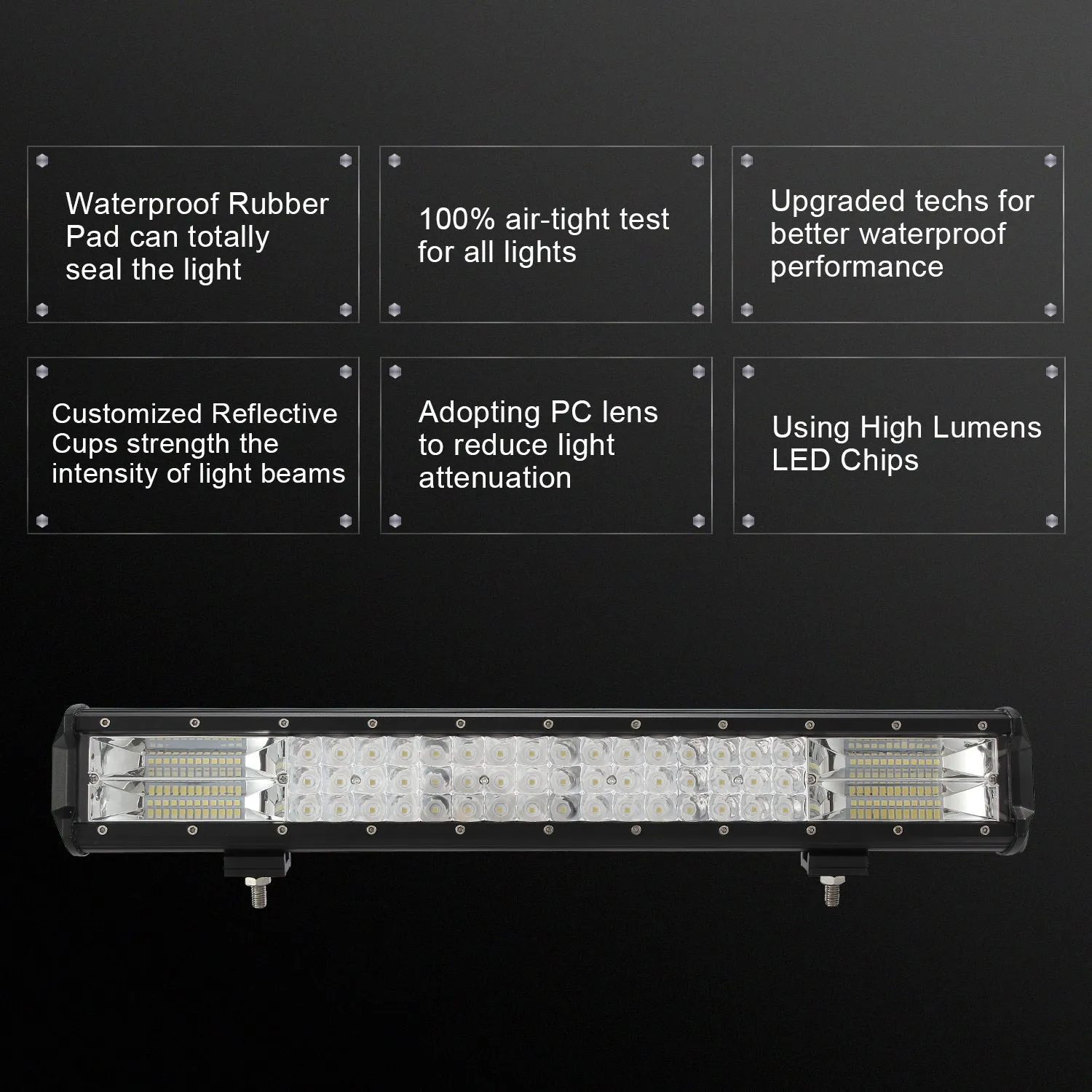 Led Bar Driving Lights Triple Row 20inch 288W Flood Combo Working