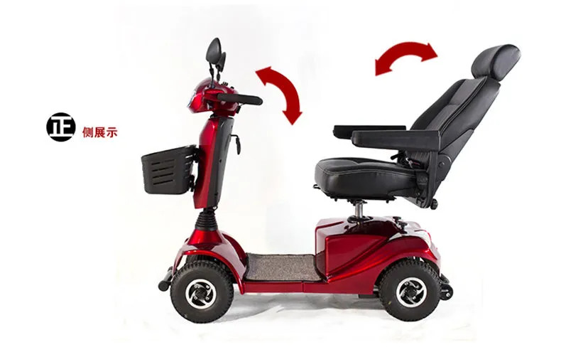 LED lights  Luxury plastic front basket 4 wheels mobility scooters for elderly handicapped disabled