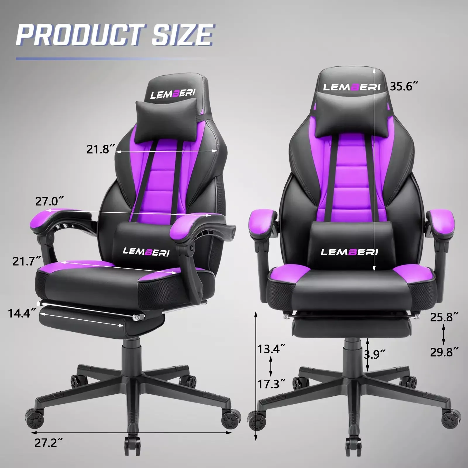 LEMBERI Big and Tall Heavy Duty PC Gaming Chair, Design for Big Guy LGC01