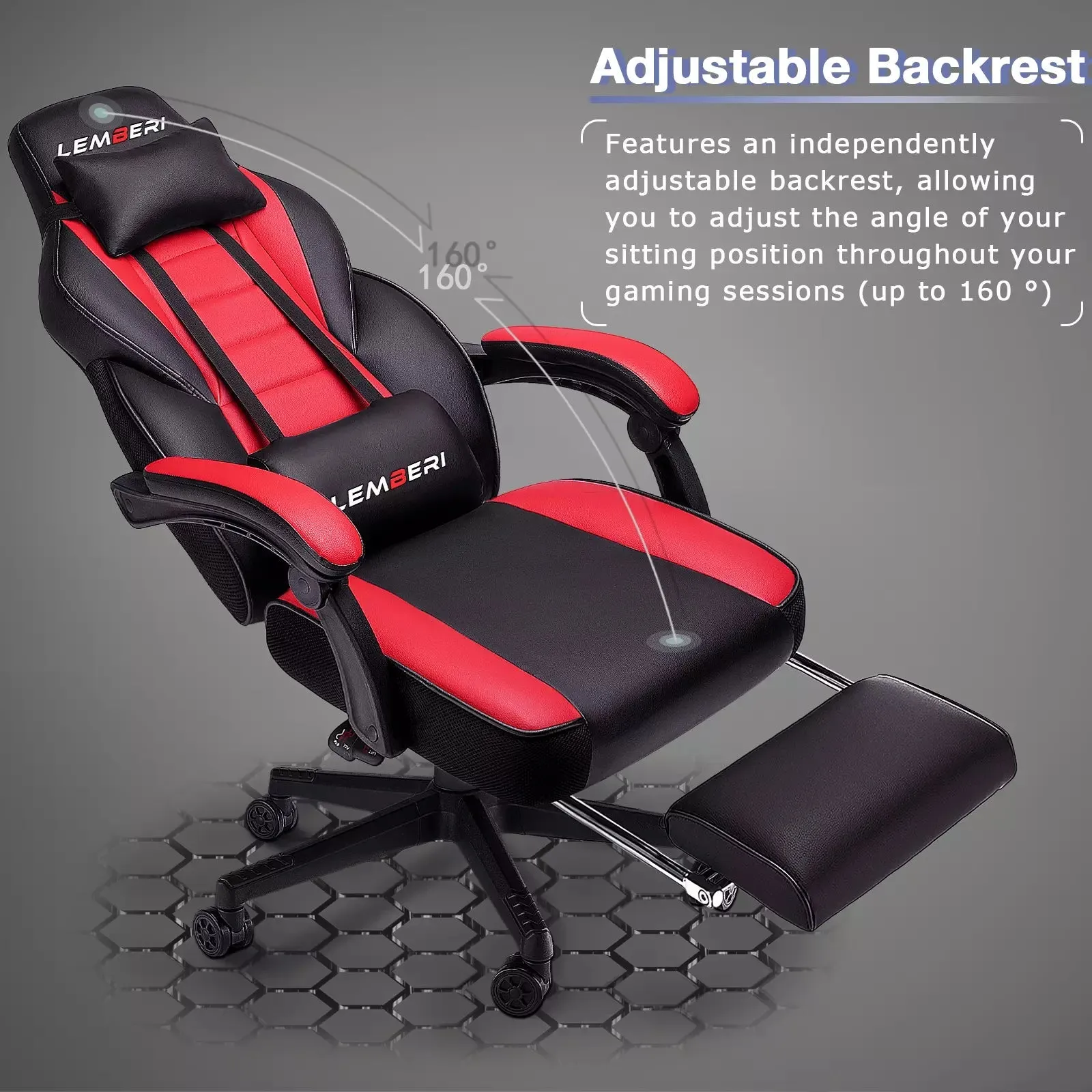 LEMBERI Big and Tall Heavy Duty PC Gaming Chair, Design for Big Guy LGC01