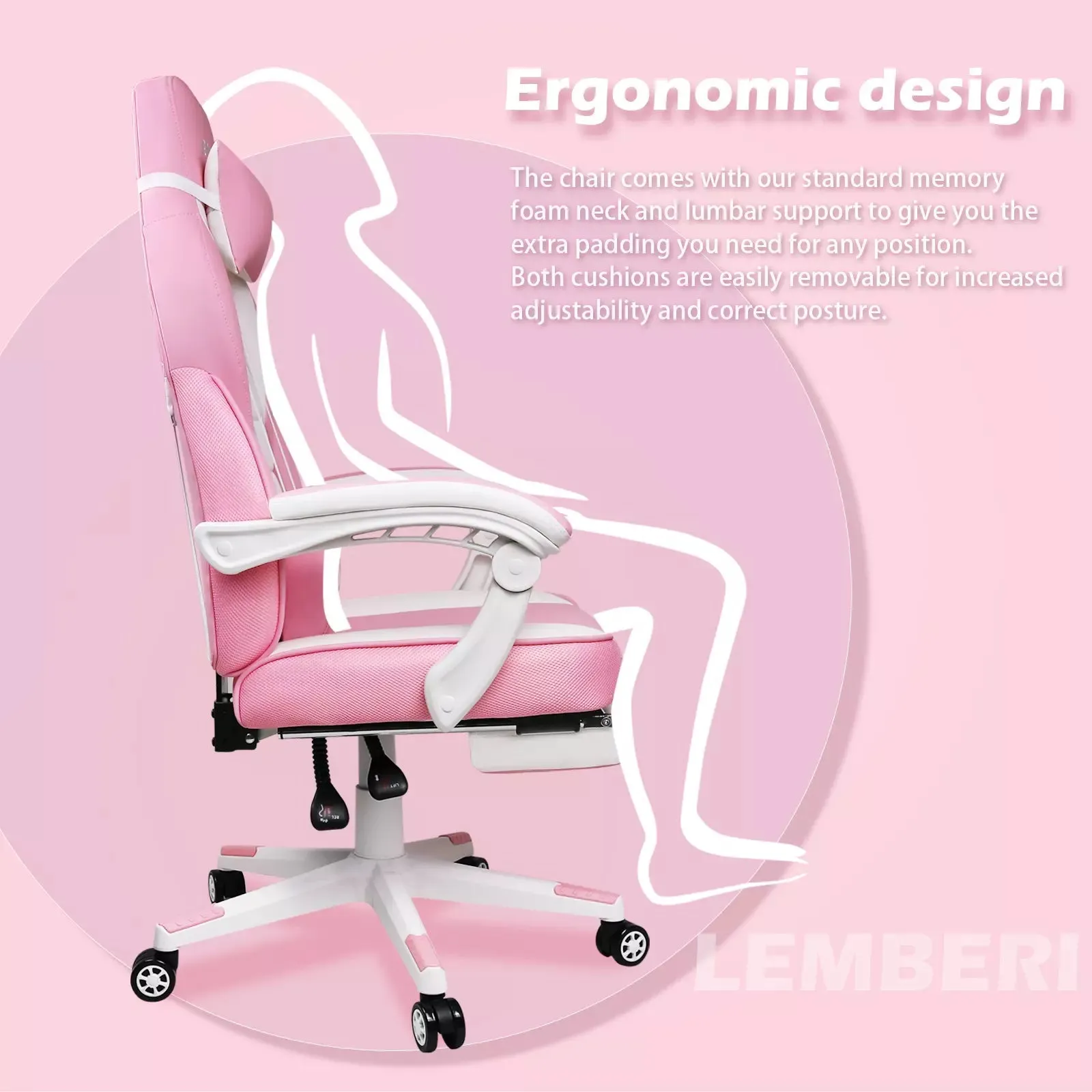 LEMBERI Big and Tall Heavy Duty PC Gaming Chair, Design for Big Guy LGC01