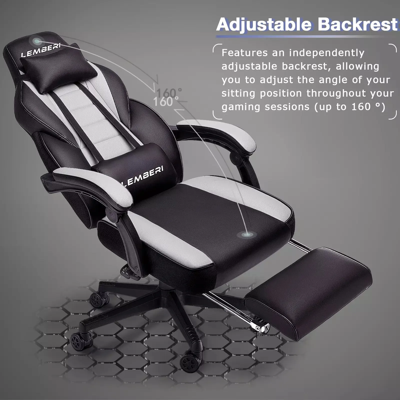 LEMBERI Big and Tall Heavy Duty PC Gaming Chair, Design for Big Guy LGC01