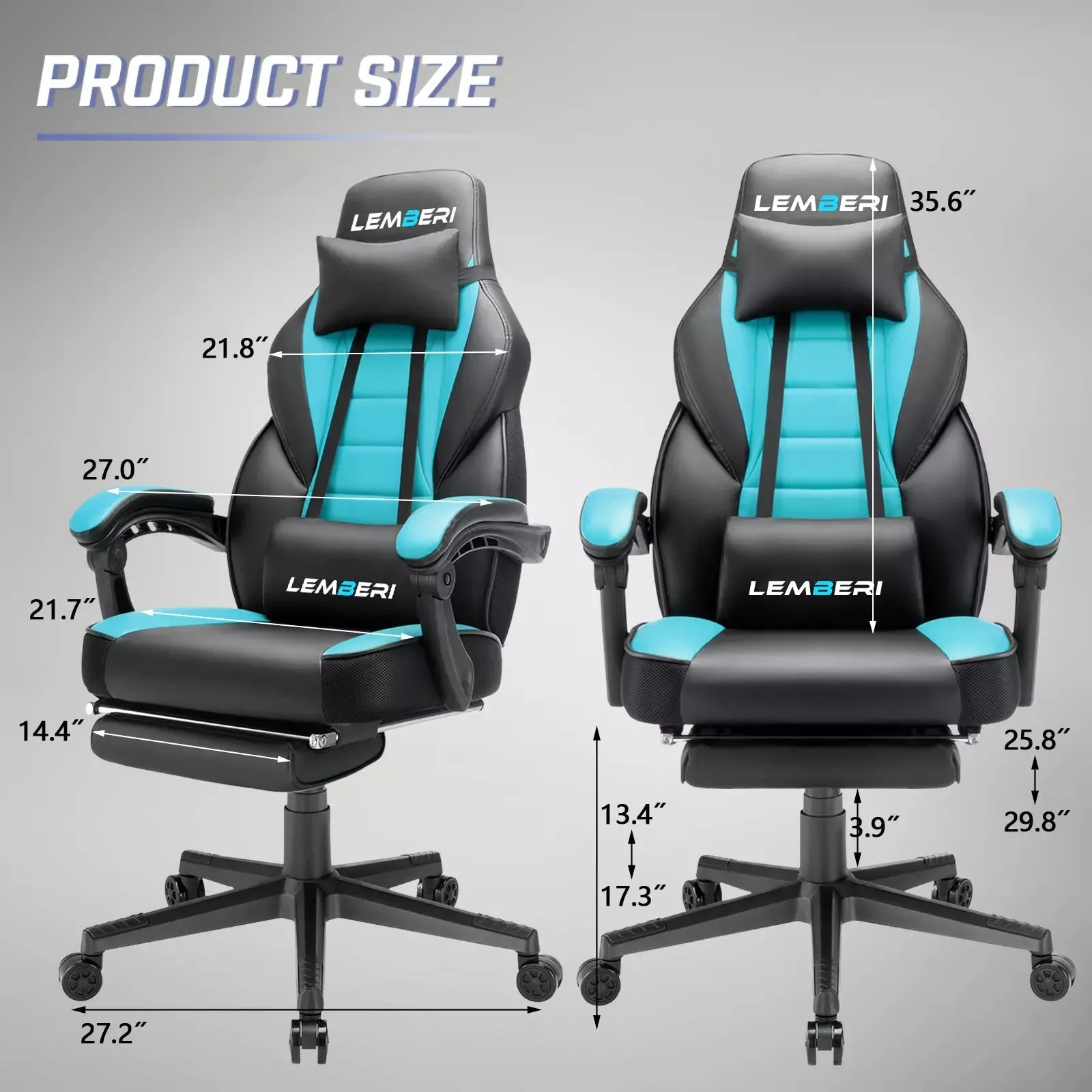 LEMBERI Big and Tall Heavy Duty PC Gaming Chair, Design for Big Guy LGC01