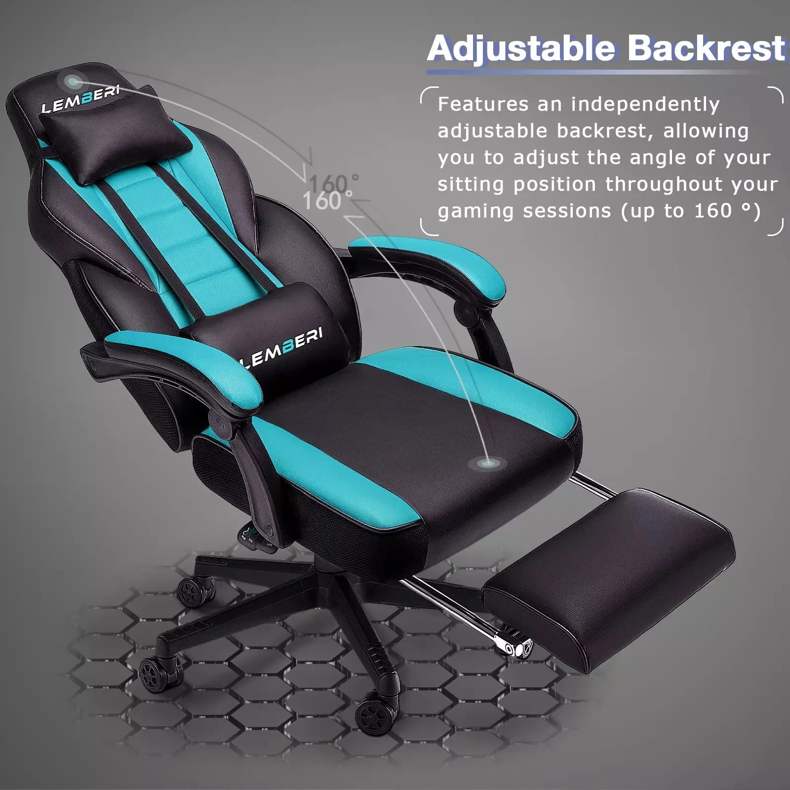 LEMBERI Big and Tall Heavy Duty PC Gaming Chair, Design for Big Guy LGC01