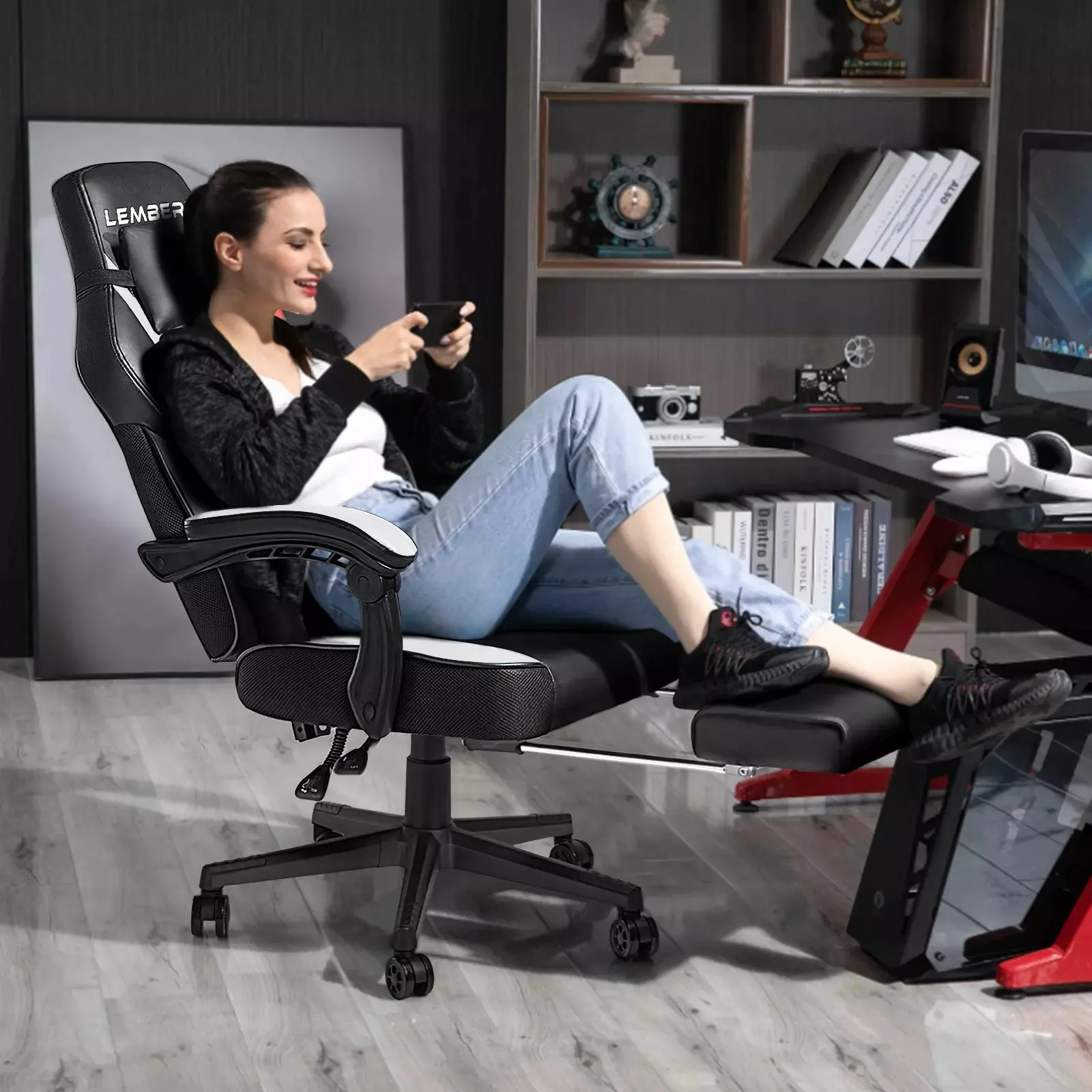 LEMBERI Big and Tall Heavy Duty PC Gaming Chair, Design for Big Guy LGC01