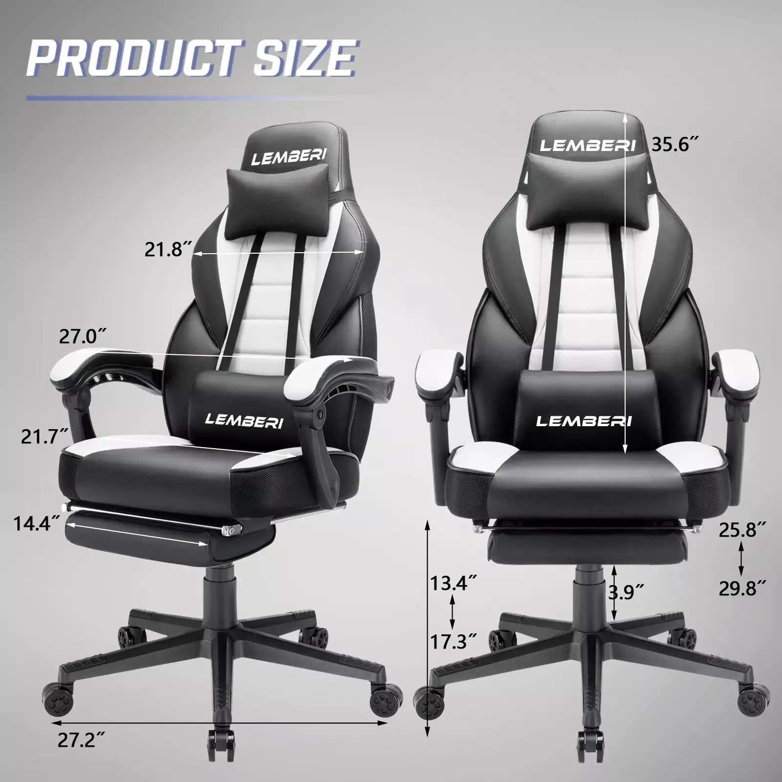 LEMBERI Big and Tall Heavy Duty PC Gaming Chair, Design for Big Guy LGC01