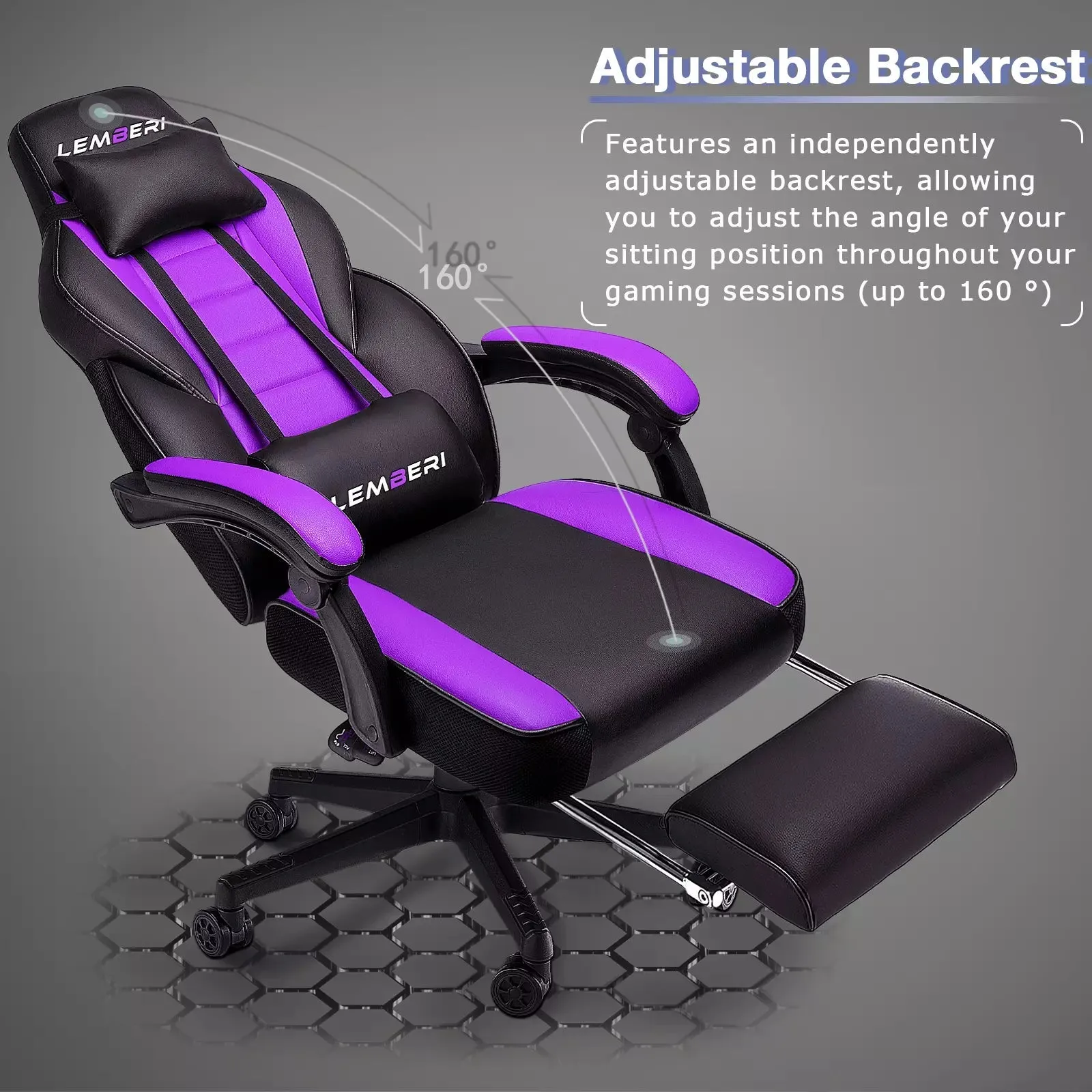 LEMBERI Big and Tall Heavy Duty PC Gaming Chair, Design for Big Guy LGC01