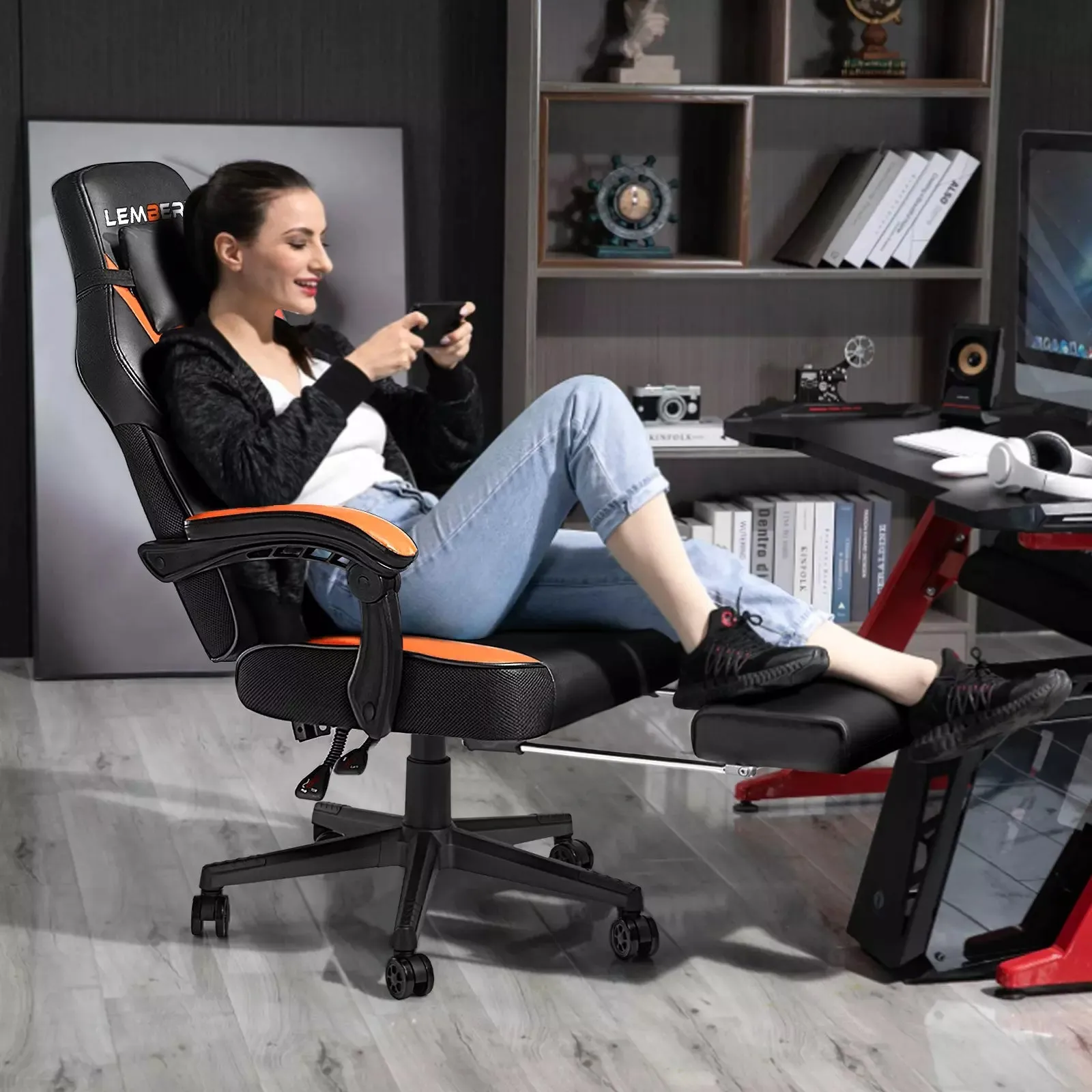 LEMBERI Big and Tall Heavy Duty PC Gaming Chair, Design for Big Guy LGC01