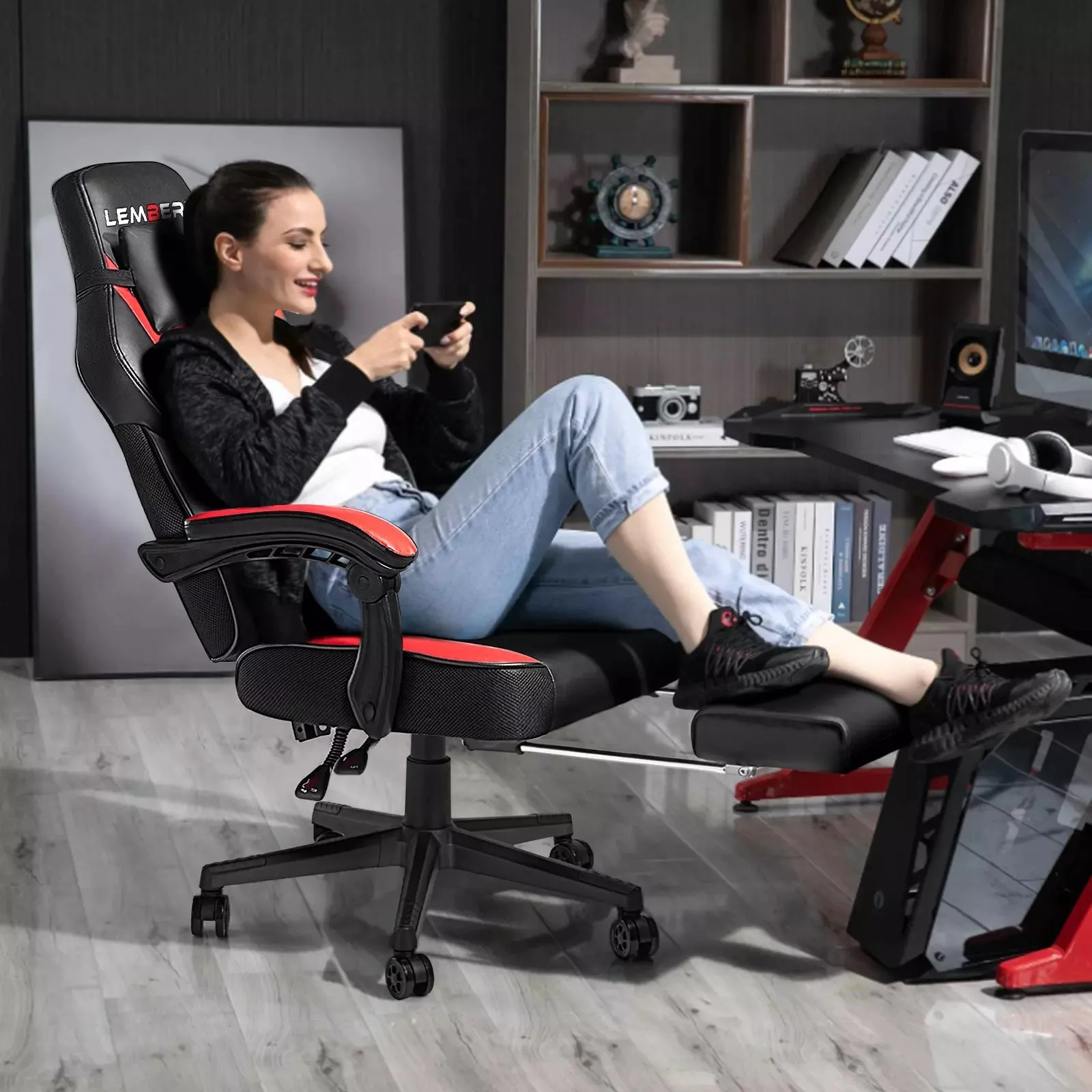 LEMBERI Big and Tall Heavy Duty PC Gaming Chair, Design for Big Guy LGC01
