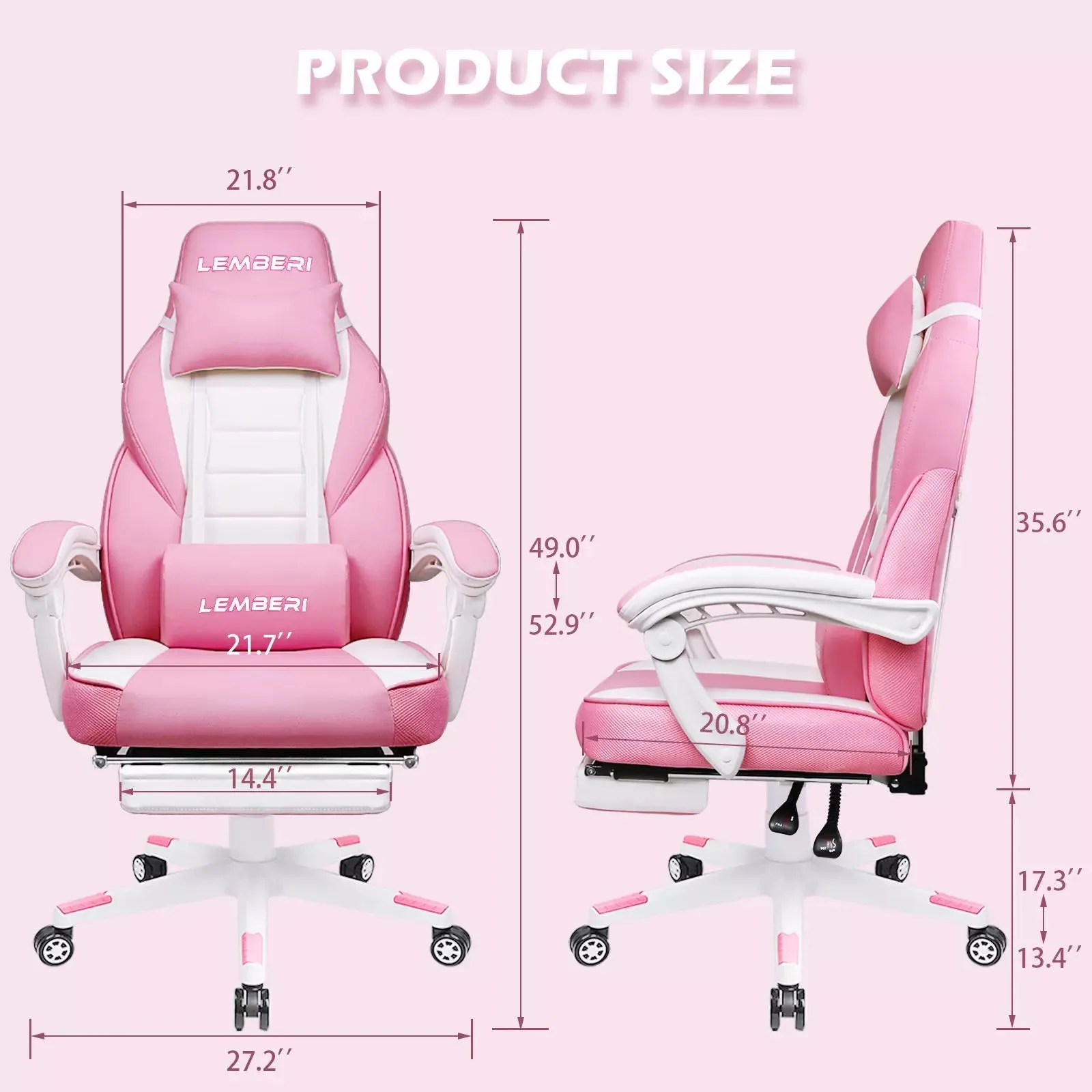 LEMBERI Big and Tall Heavy Duty PC Gaming Chair, Design for Big Guy LGC01