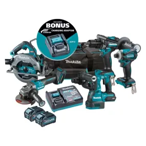 Makita DK0144G501 5 Piece 40V Max 4.0Ah Cordless Brushless Combo Kit