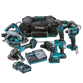 Makita DK0144G502 5 Piece 40V Max 4.0Ah Cordless Brushless Combo Kit