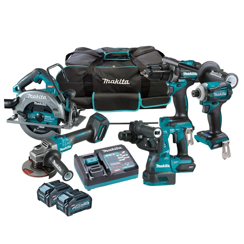 Makita DK0144G502 5 Piece 40V Max 4.0Ah Cordless Brushless Combo Kit