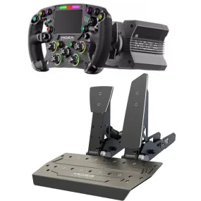 Moza R12 steering wheel, steering wheel base   FSR Formula steering wheel   2 SR-P pedals, black