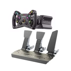 Moza R12 steering wheel, steering wheel base   KS steering wheel   3 SR-P pedals, black