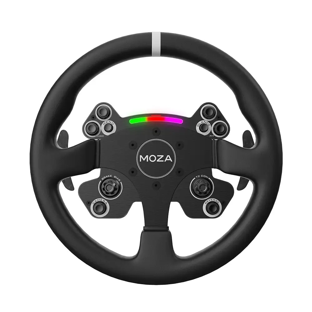 Moza R9 steering wheel, R9 steering wheel base   CS V2P steering wheel   3 SR-P pedals, black