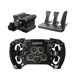 Moza R9 steering wheel, R9 steering wheel base   GS GT V2 steering wheel   3 SR-P pedals, black