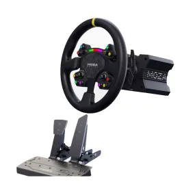 Moza R9 steering wheel, R9 steering wheel base   RS V2 steering wheel   2 SR-P pedals, black