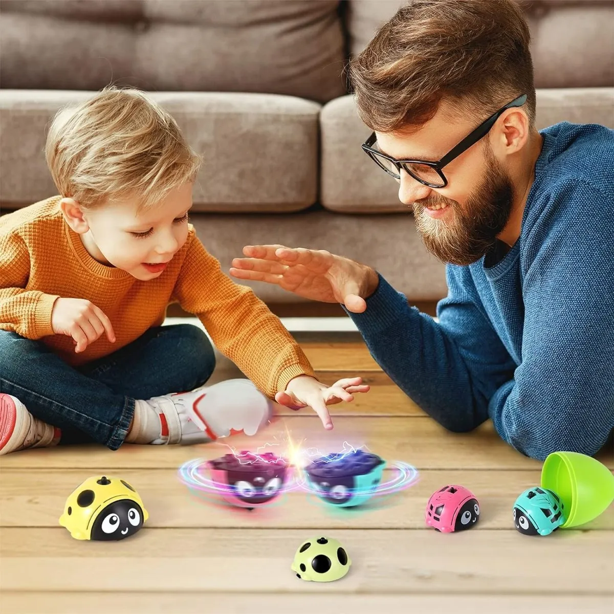 Multi-Function Ladybug 360° Rotating Spinning Gyro | Pack of 3