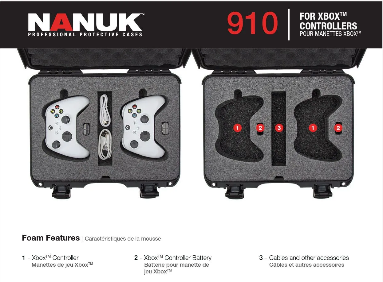 Nanuk 910 Case for 2 XBOX Controllers (Black)
