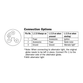 Narva 60097BL 12 Volt Starter Switch With Blue Led