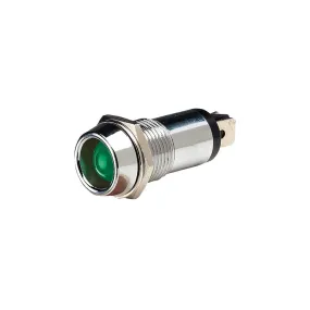 Narva 62091BL 12 Volt Chrome Pilot Lamp With Green Led