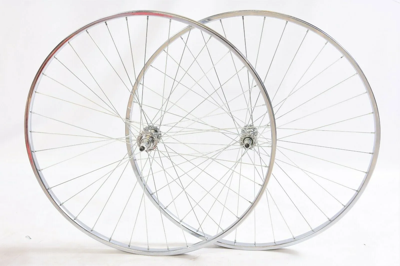 PAIR 27 x 1 1-4” VINTAGE RACER RACING CLASSIC RACE BIKE CHROME RIM WHEELS RARE