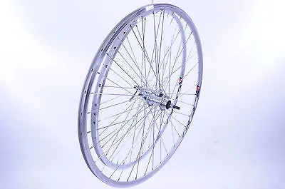 PAIR 700c (622 x 13) NARROW  RIM ROAD BIKE WHEELS SILVER ALLOY SINGLE SPEED