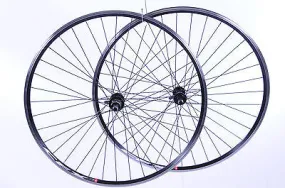 PAIR 700c (622 x 13) ROAD BIKE RACER WHEELS 8-9 CASSETTE BLACK ALLOY QR HUBS