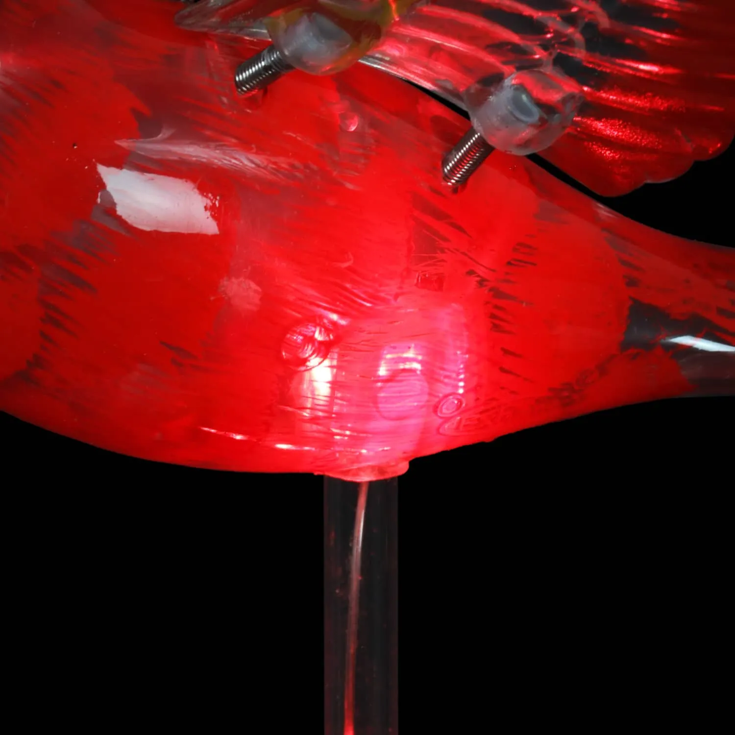 Solar WindyWing Cardinal Garden Stake with Red LED Lights, 7 Inch