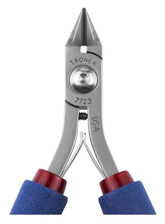Tronex 7723 Extra Long Large Tapered & Relieved Head Razor-Flush Carbon Steel Cutter with Long Ergonomic Handles, 5.7" OAL