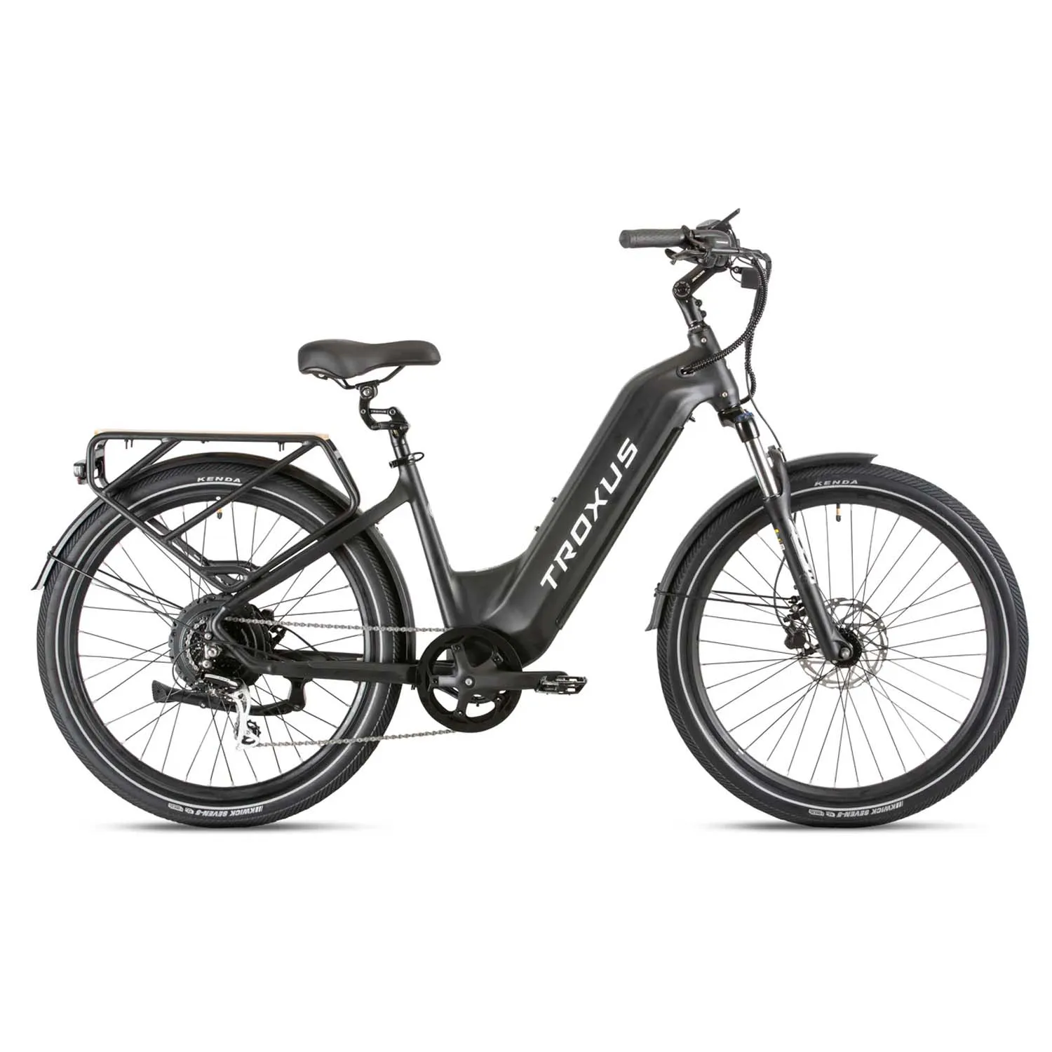 Troxus Trax Plus  Step Thru 27.5" Tire, eBike, 750 Watt, Black, Medium