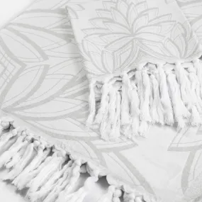 Turkish Cotton Towel Set / Horona in Grey   White