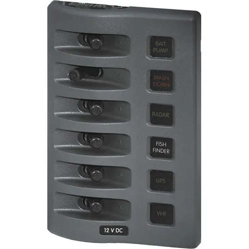 WeatherDeck 12V DC Waterproof Fuse Panel - Gray 6 Positions