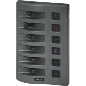 WeatherDeck 12V DC Waterproof Fuse Panel - Gray 6 Positions