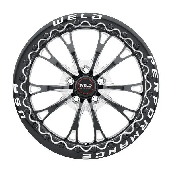 Weld Racing Belmont Beadlock 17x10 / 5x120 BP / ET42 / 7.15in BS / 78.1 CB Wheel - Gloss Black Milled
