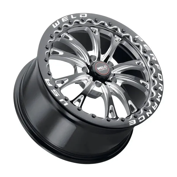 Weld Racing Belmont Beadlock 17x10 / 5x120 BP / ET42 / 7.15in BS / 78.1 CB Wheel - Gloss Black Milled