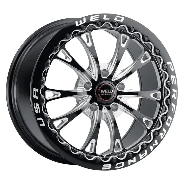 Weld Racing Belmont Beadlock 17x10 / 5x120 BP / ET42 / 7.15in BS / 78.1 CB Wheel - Gloss Black Milled