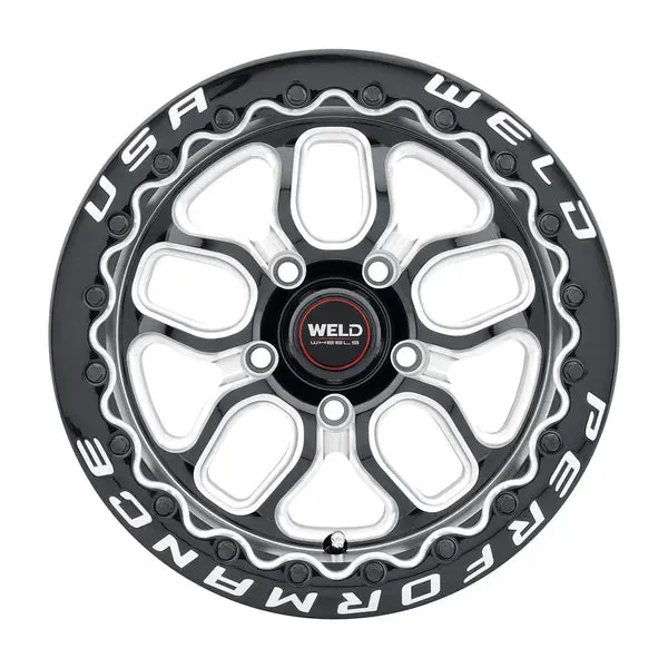 Weld Racing Laguna Beadlock 17x10 / 5x120 BP / ET42 / 7.15in BS / 78.1 CB Wheel - Gloss Black Milled